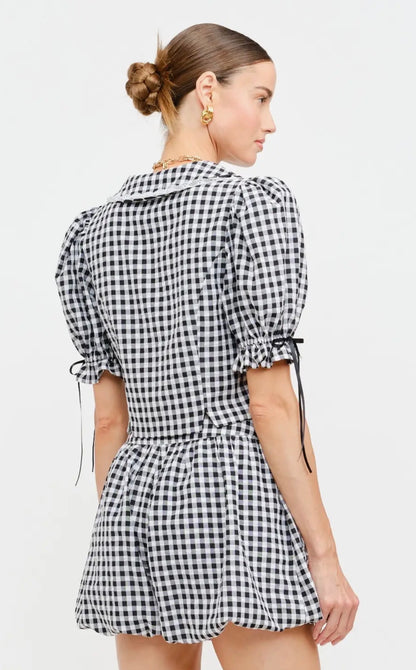 Lucy Gingham Puff Sleeve Top