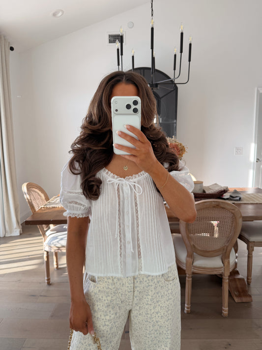 First Bloom 100% Cotton Top (White Dove)