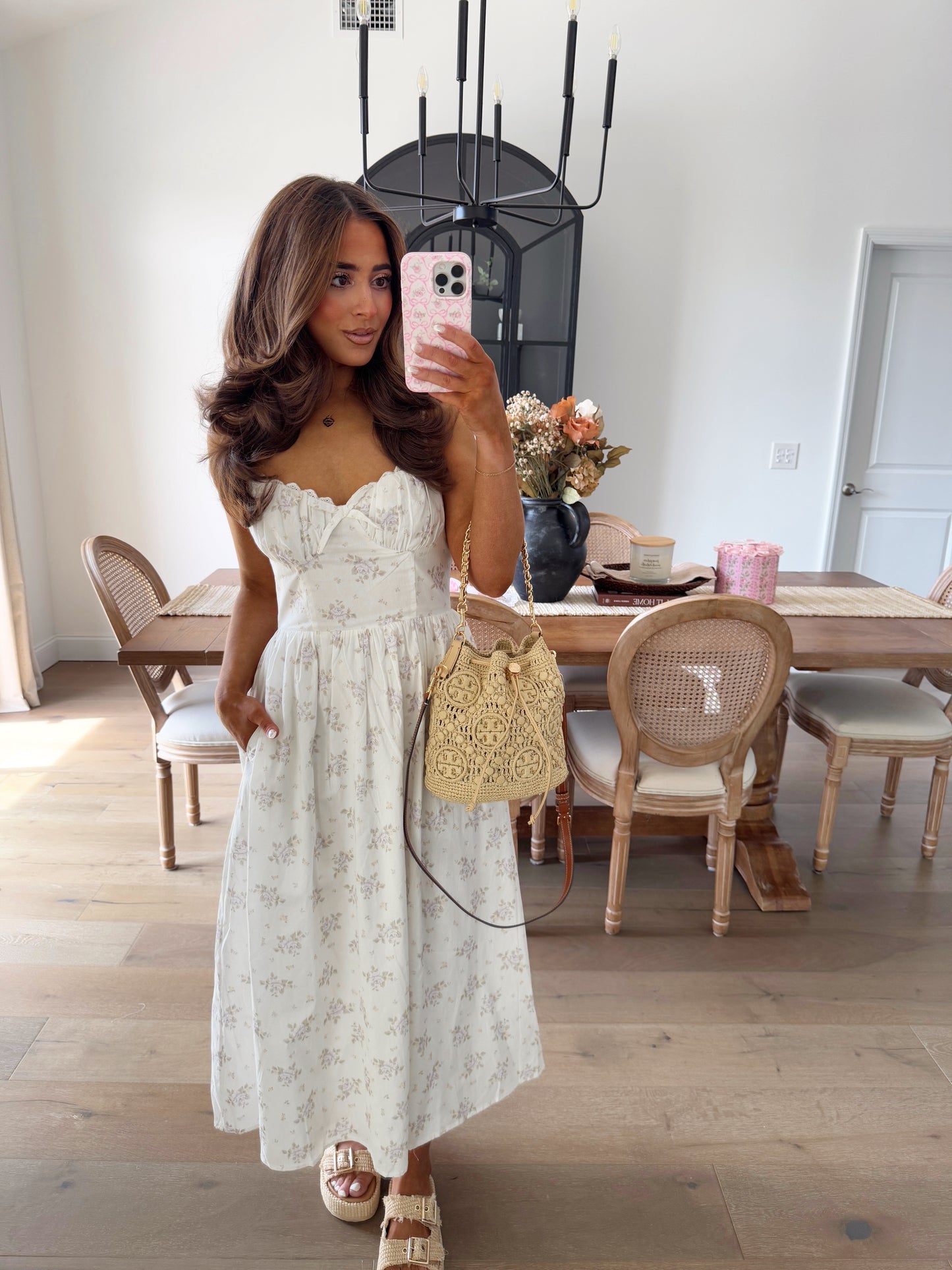Lavender Dreams Floral Midi Cotton Dress