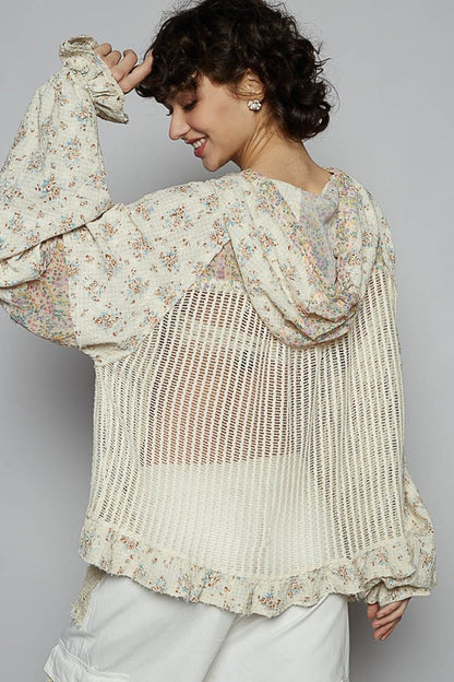 All Peachy, Darling Hooded Lightweight Jacket Knit