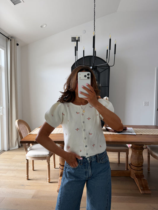 Flowerfield Cardigan (white)  can’t restock