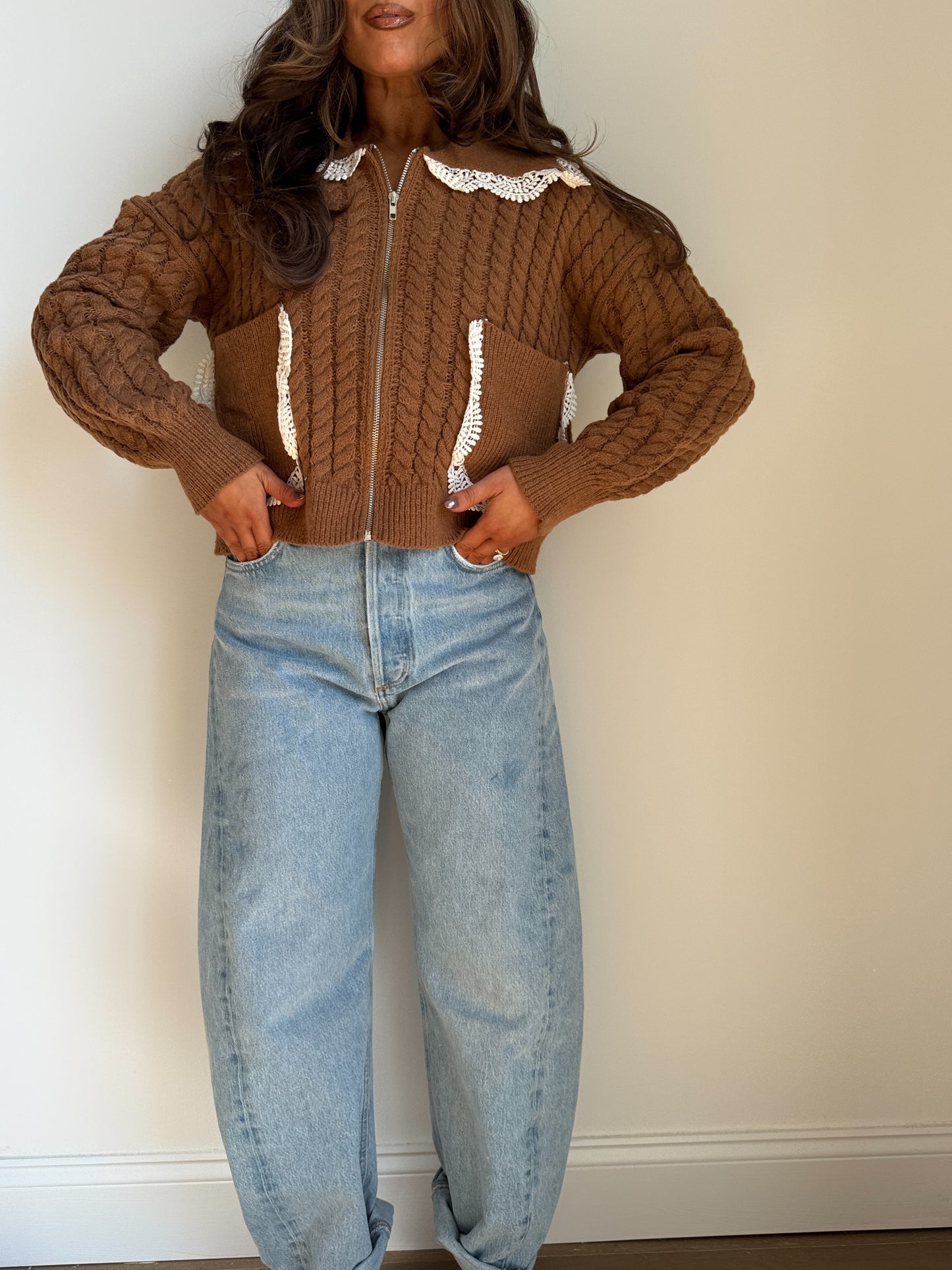 Pumpkin Spice Latte Cardigan Zip