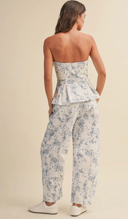 Hamptons Hydrandea Barrel Jean Set (can’t restock)