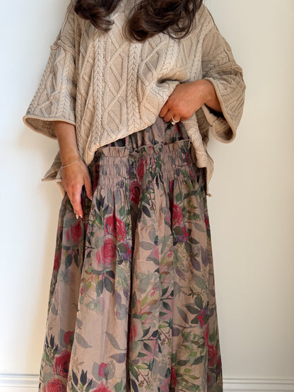 Chestnut Charm Floral Skirt