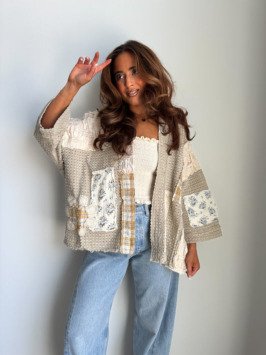 Harvest Ribbons Cardigan (Sandy Beige)