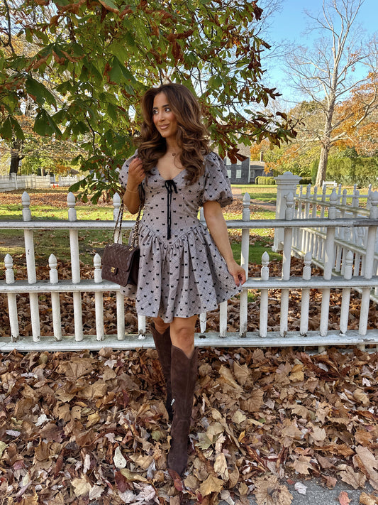 Meet me at The Plaza Mini Brown Dress