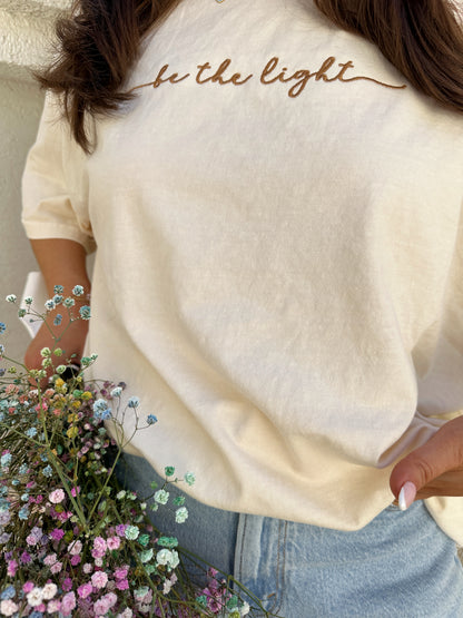 Be The Light Embroidered Boyfriend Tee