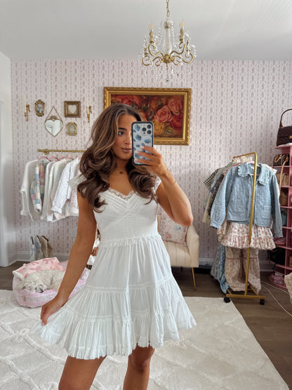 Darling Vintage Mini Dress (White)