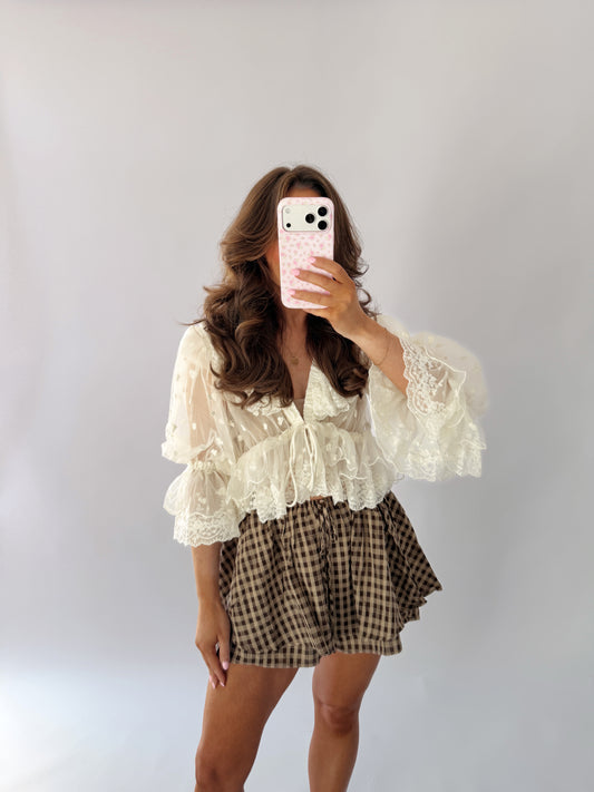 Chocolate Gingham Kisses Bubble Short