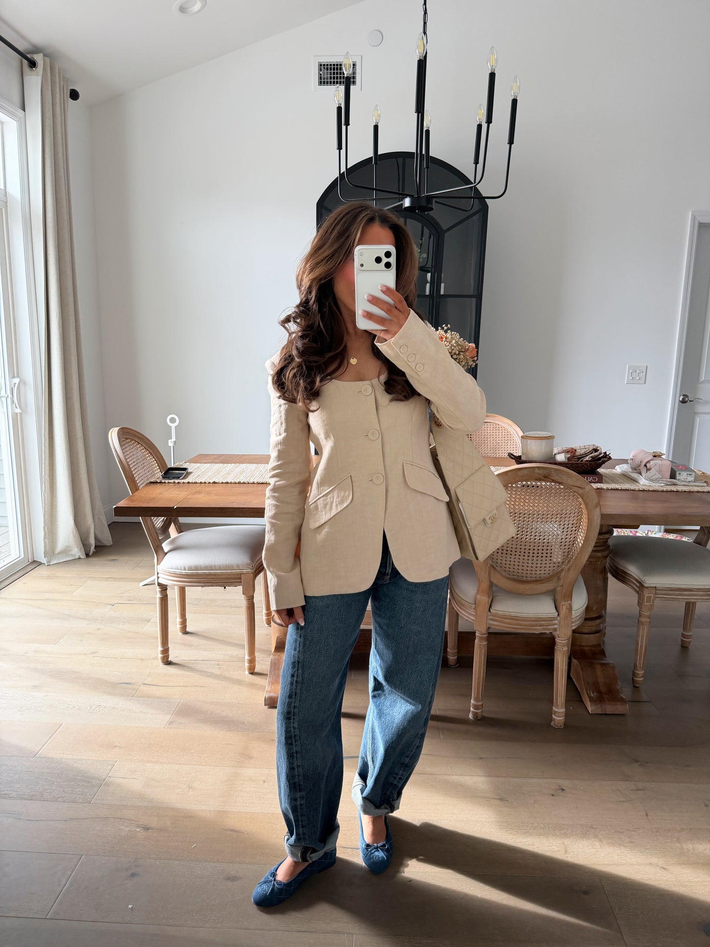 Liliana Linen Blazer (Beige)