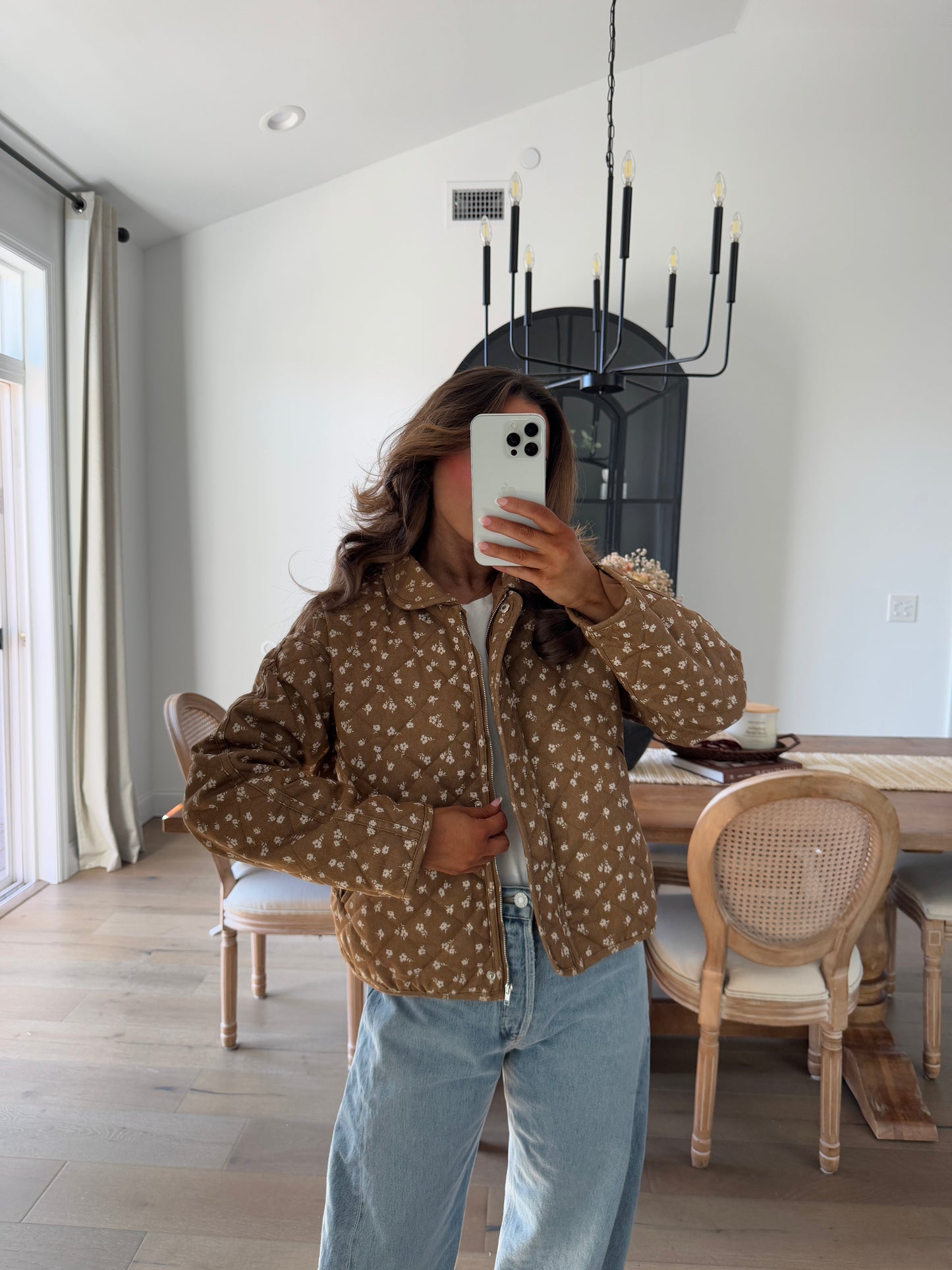 Brown Cocoa Ditzy Floral Jacket