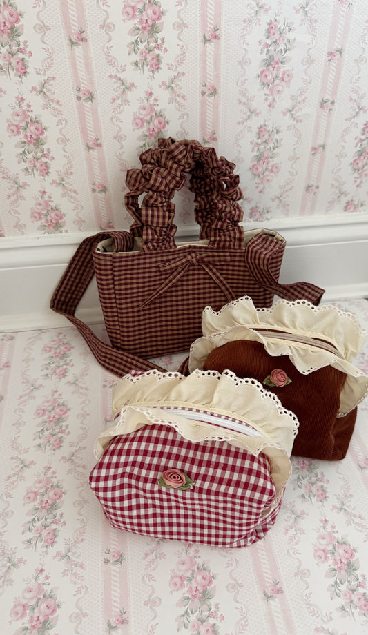 Gingham Maple Mini Crossbody Bag
