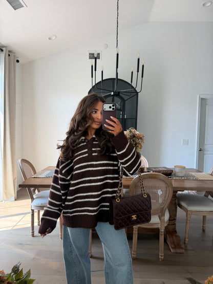 Cinnamon Roll Rugby Sweater Knit RESTOCK