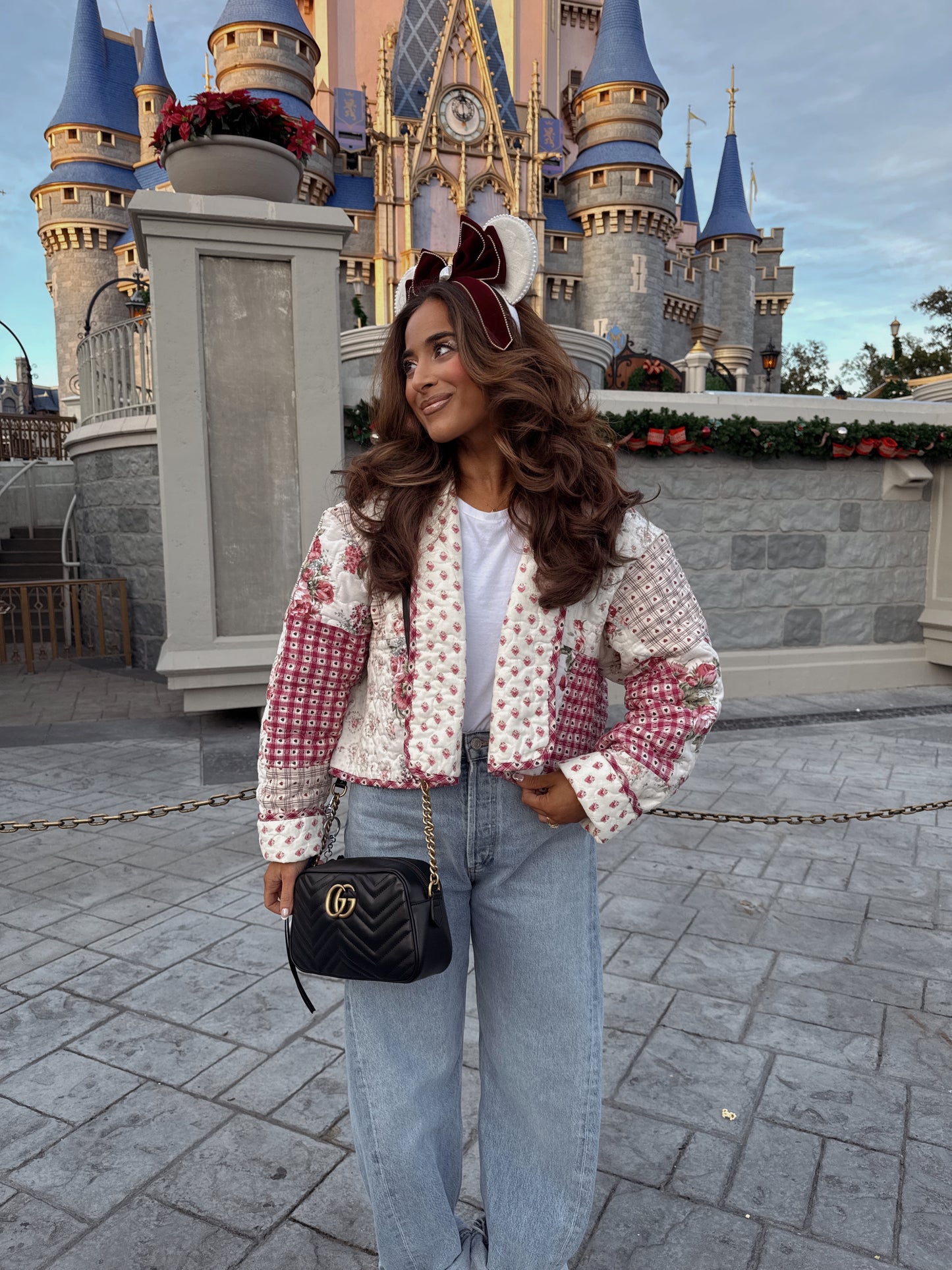 A BEARY Merry Christmas Bespoke Vintage Quilted Jacket (Ships 1st week Of December)