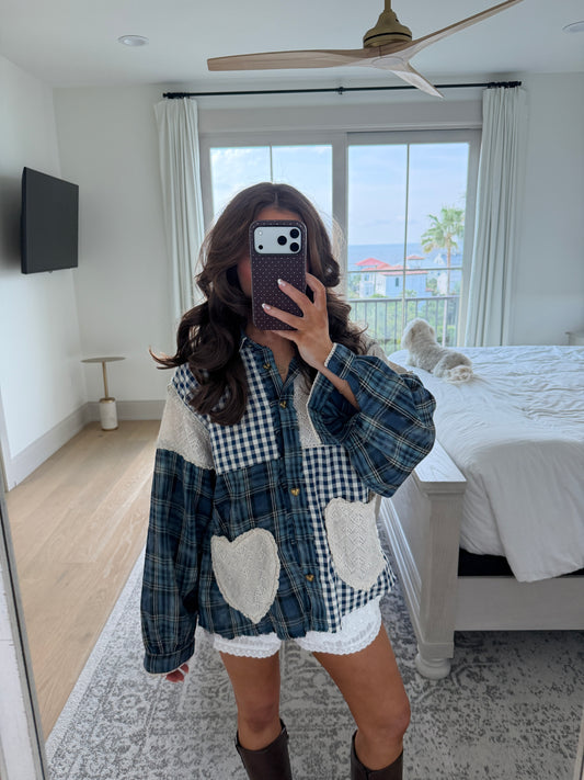 Seaside Hearts Jacket Blue PRE ORDER CUSTOM DESIGN