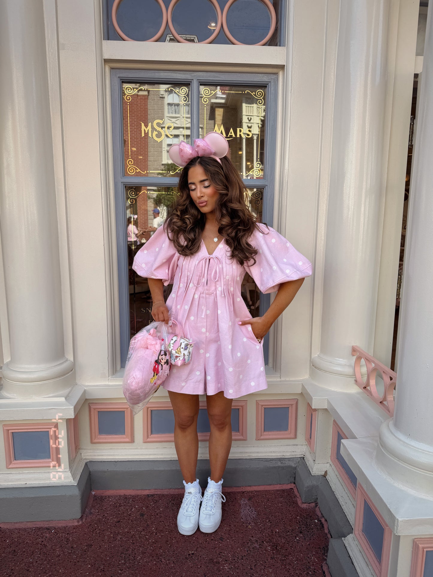 Sweet Polka Dot Denim Cotton Candy Romper PRE ORDER MAY (early access)
