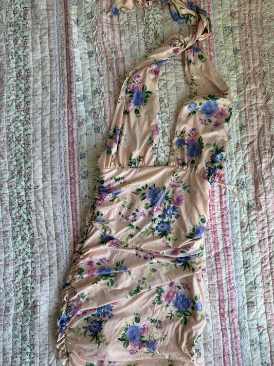 Floral vintage Halter Dress Medium