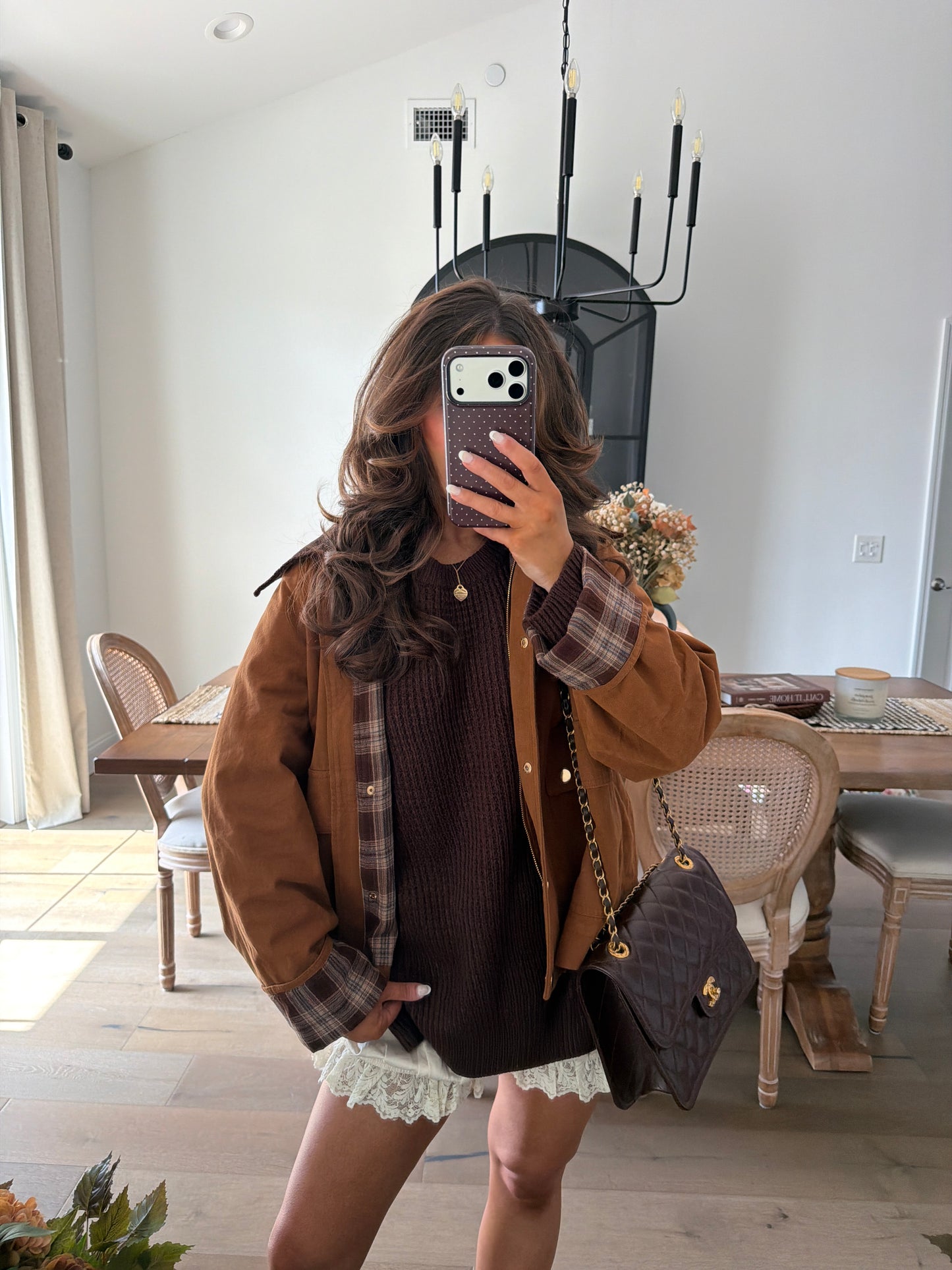 Sutton Plaid Barn Jacket (Teddy)