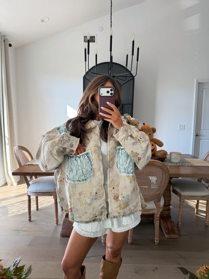 Heart Denim Meadow Shacket (restock)