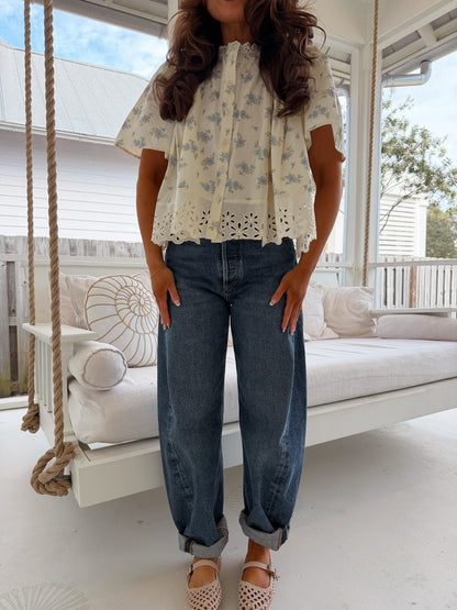 At The Sea Floral Top RESTOCK