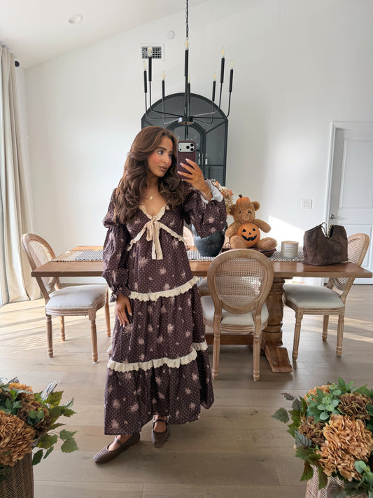 October Rose Polka Dot Maxi Dress