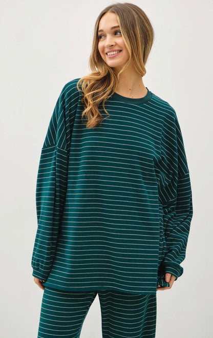 Sophie Striped Set (Hunter Green)