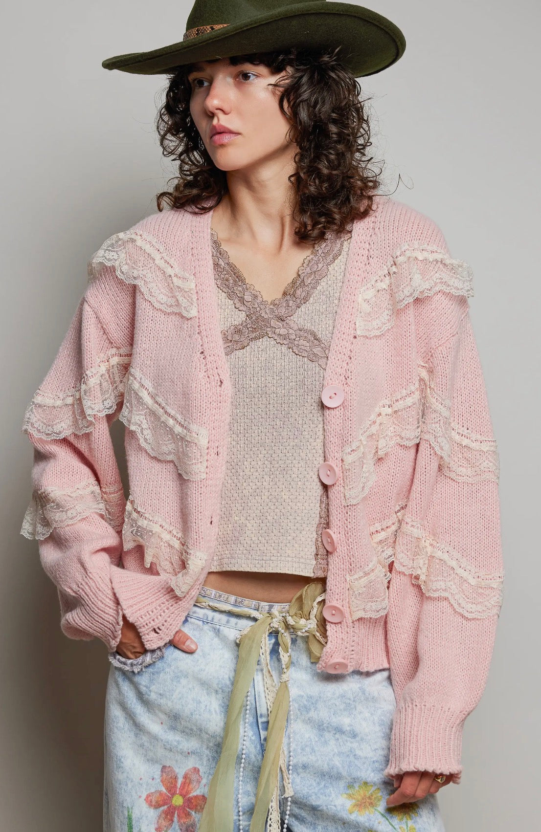 Pink & Lace Cardigan
