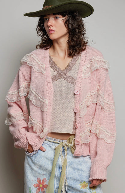 Pink & Lace Cardigan