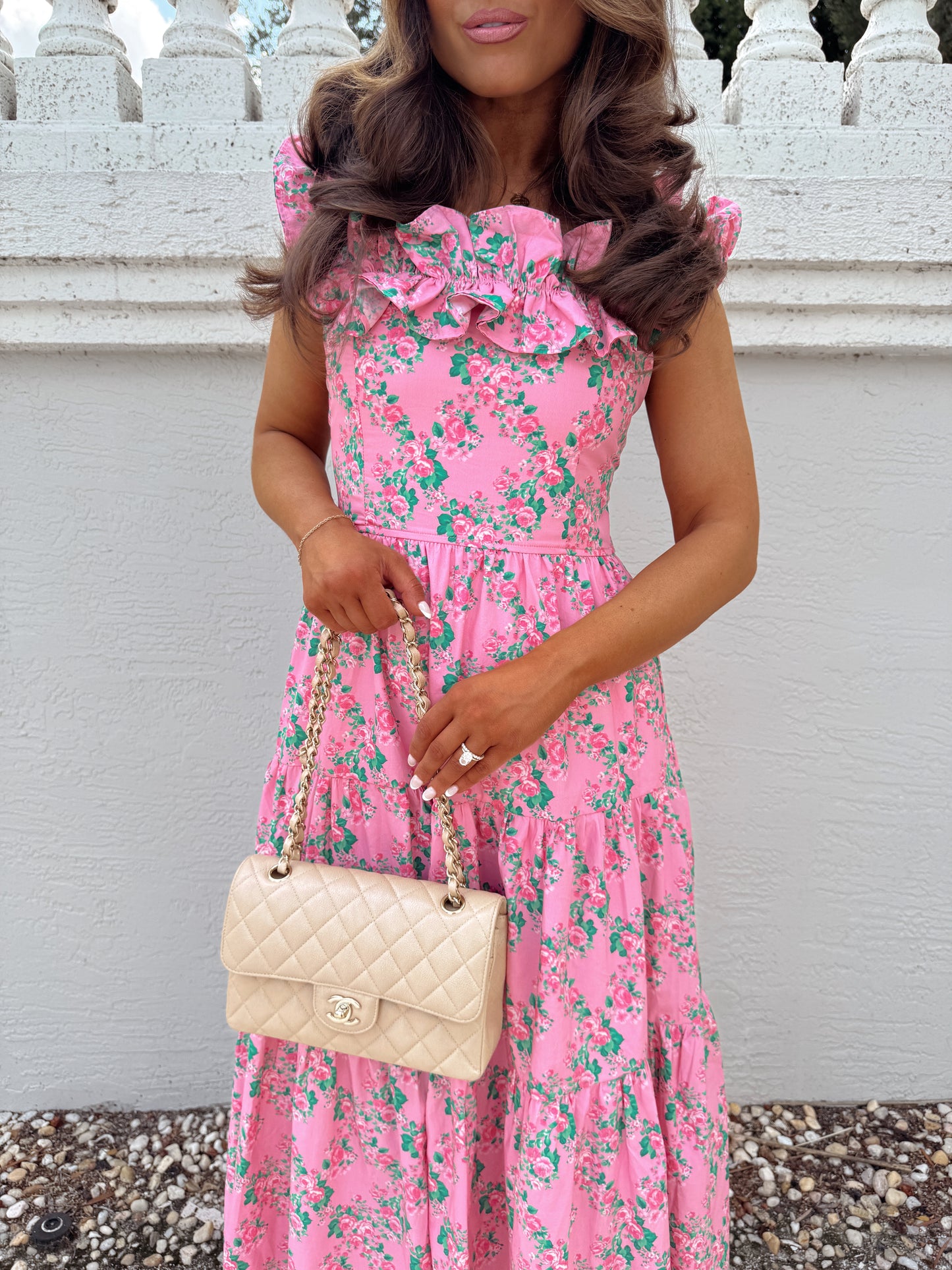 Palm Beach Elegance Ruffled Dress