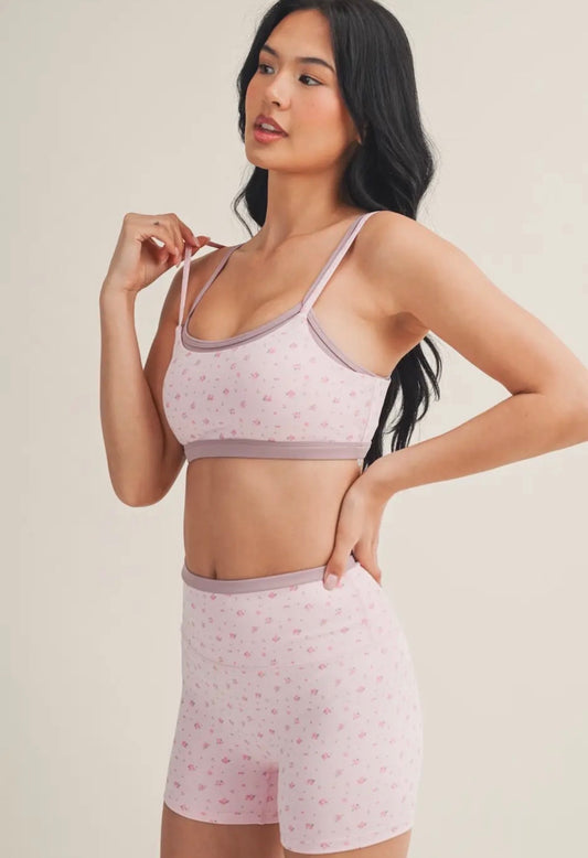 Pink Ditzy Floral Active Top