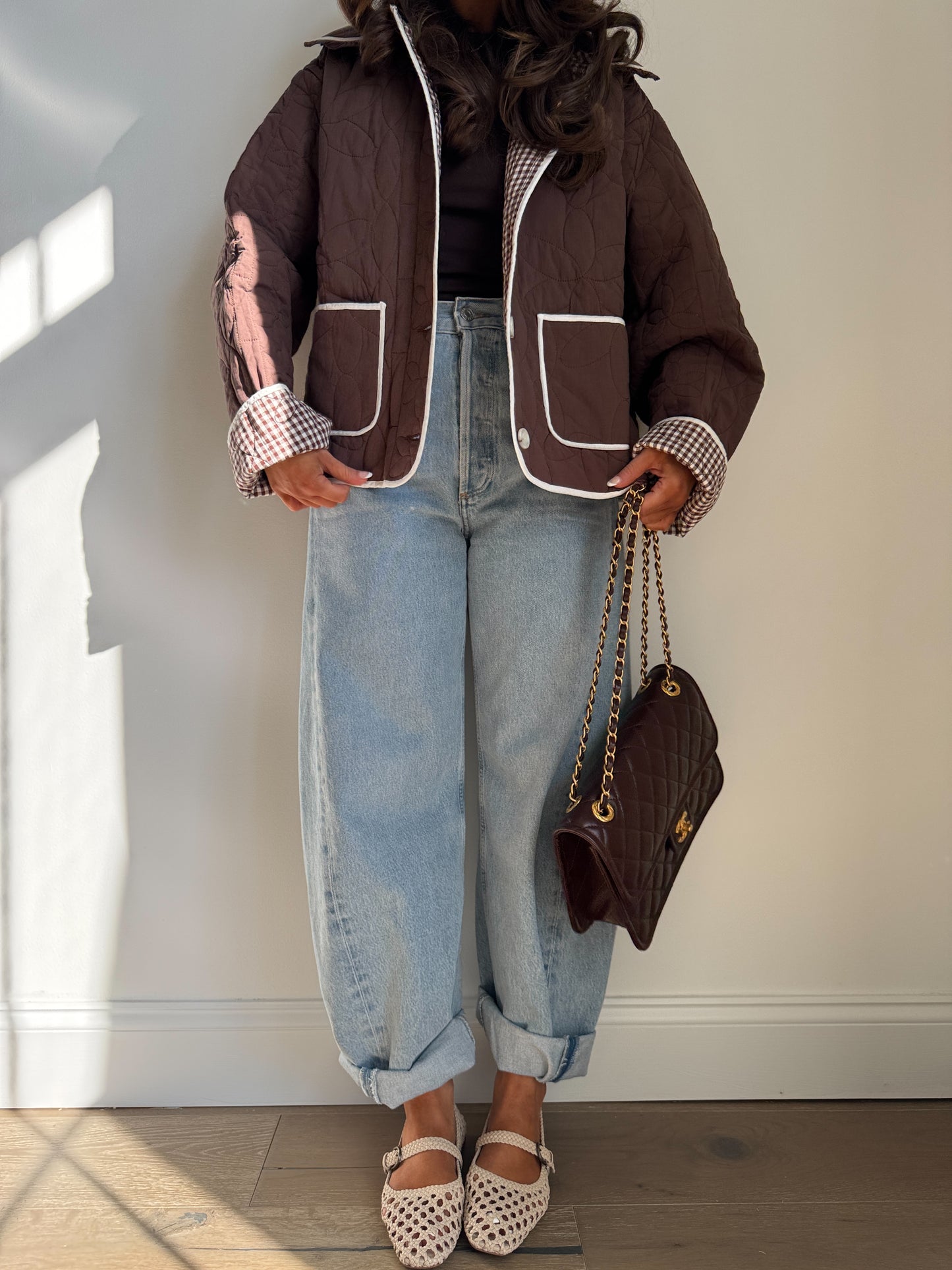 Cocoa Gingham Darling Jacket