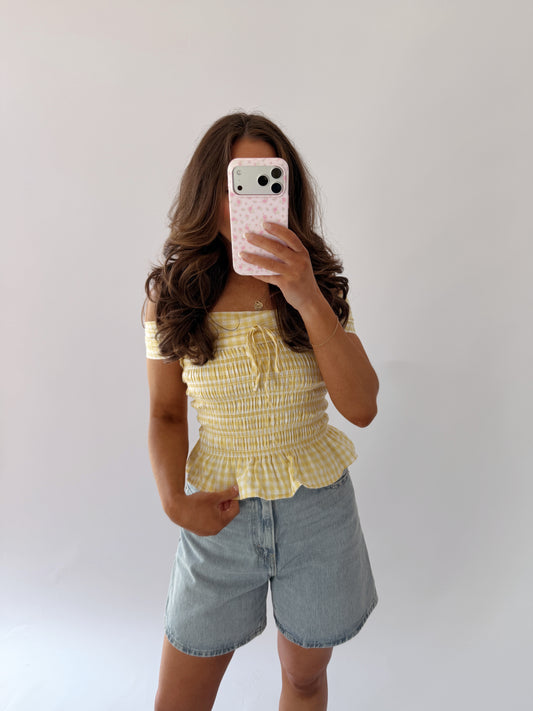 Lemon 🍋 Picnic Smocked Top