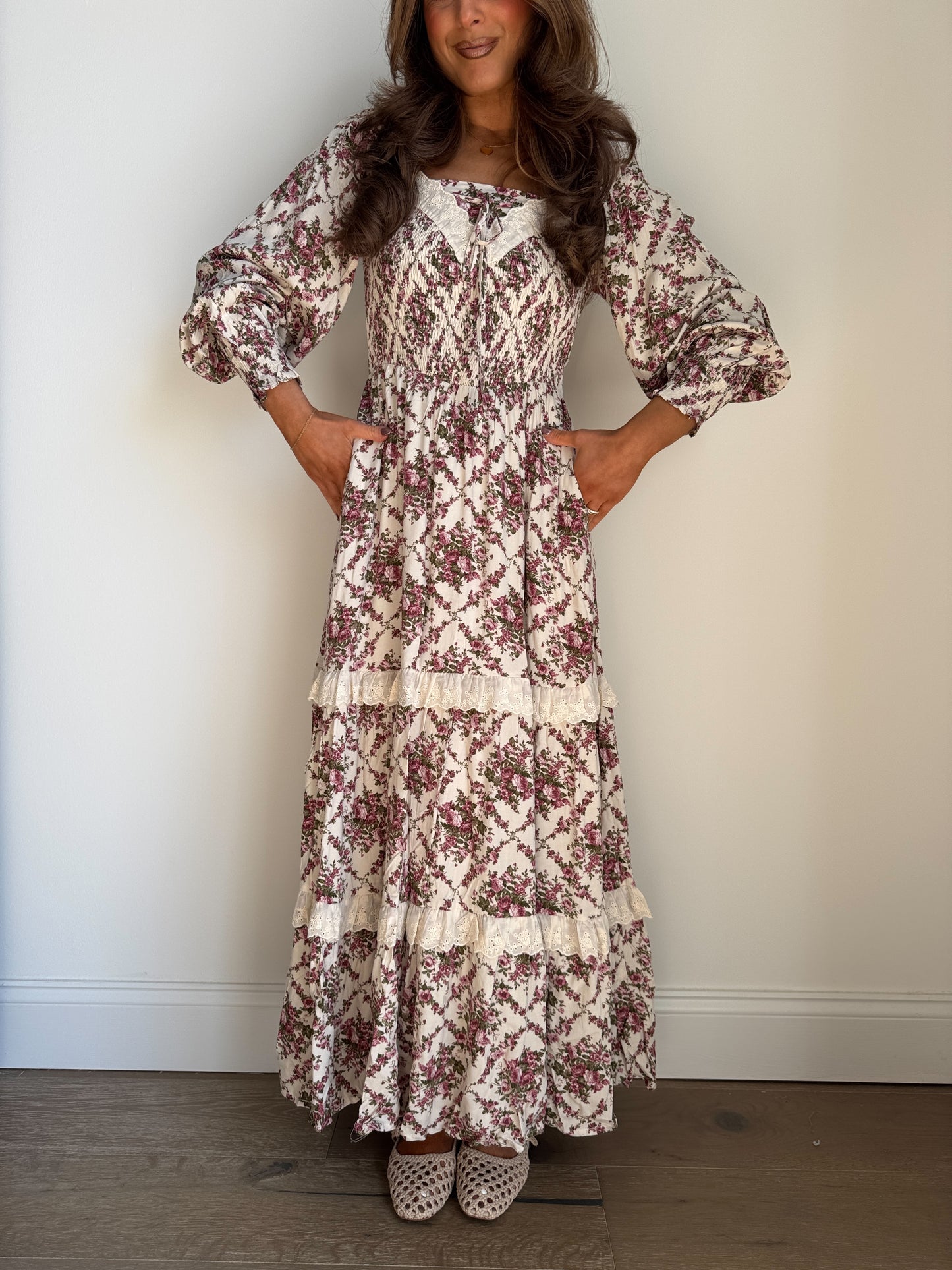The Rose Vintage Dress (Cream)