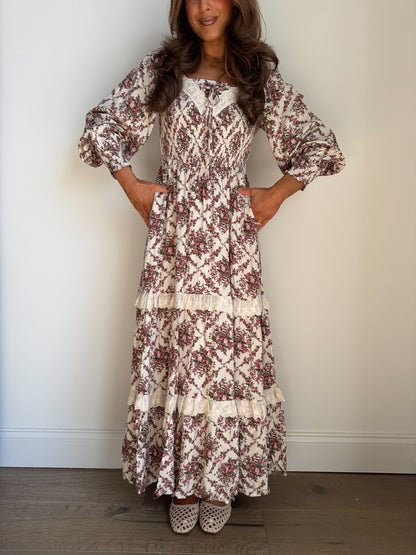 The Rose Vintage Dress (Cream)