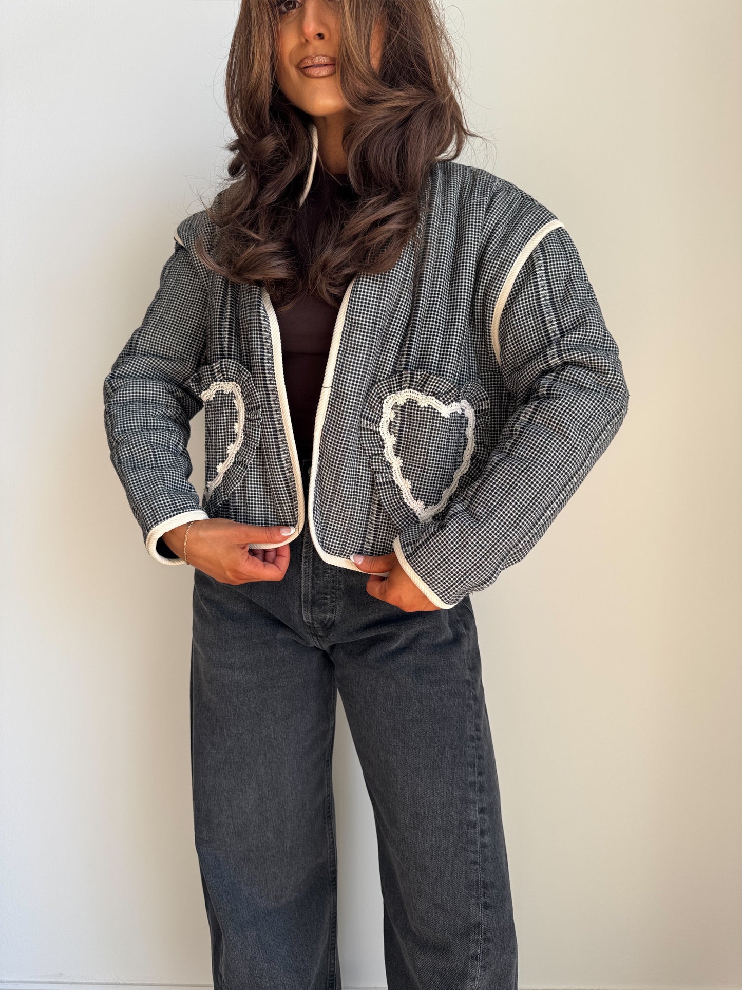 Gingham & Hearts Cookies & Cream Jacket