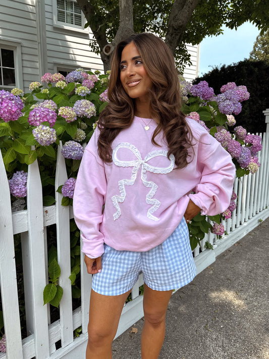 Blush Bow Vintage Crewneck (Sincerely Lacey)