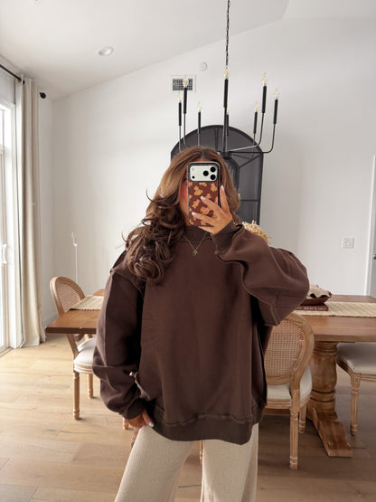 Haven Mockneck Sweatshirt (Chocolate)