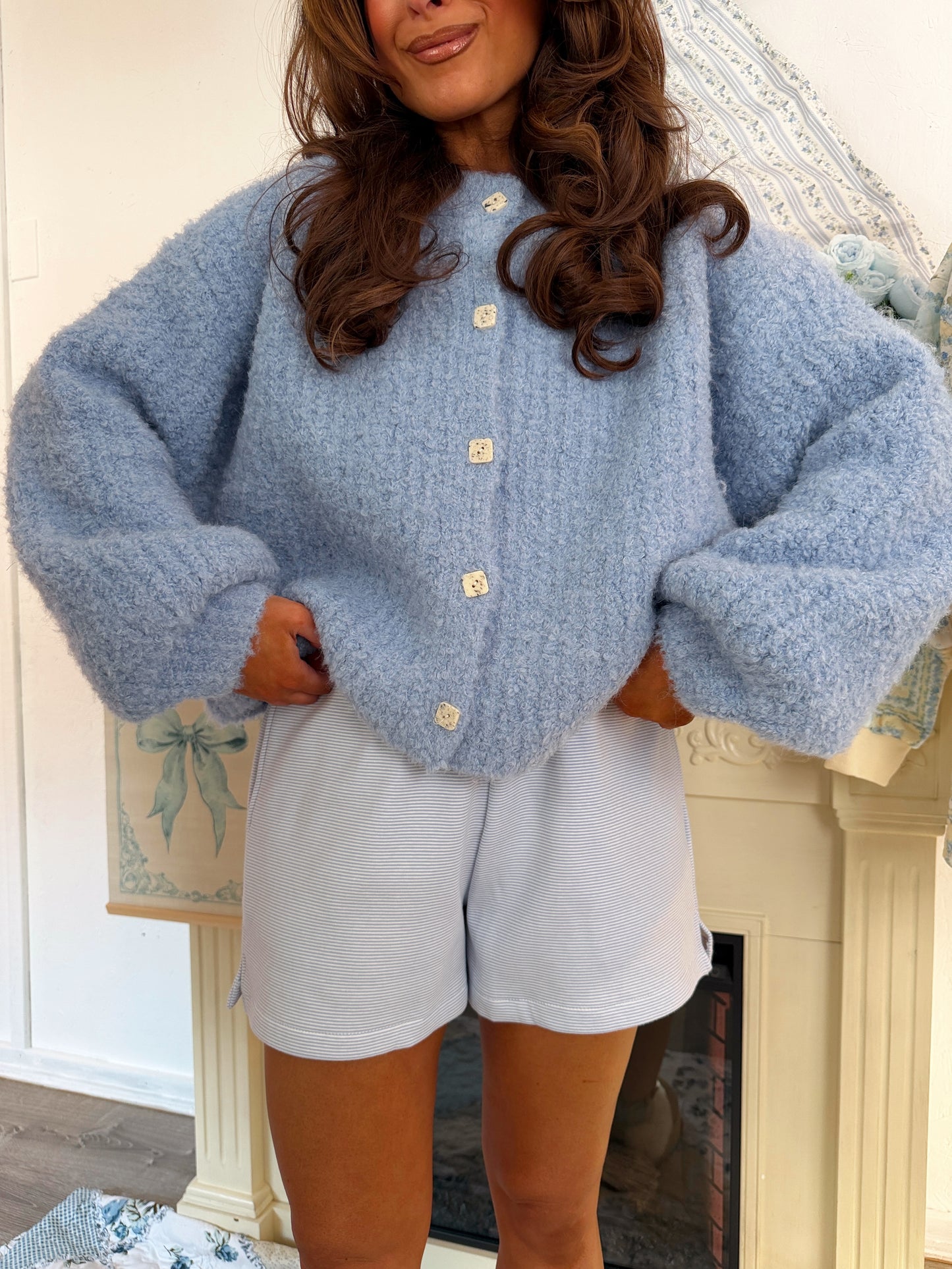 Blue Frost Striped Shorts