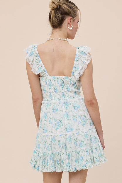 The Darling Vintage Mini Dress (Blueberry Blossom)