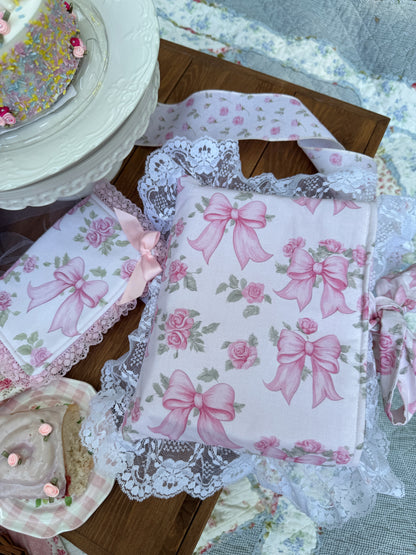 Bow & A Prayer Floral Pink Vintage Lace Bible Cover 💘🎀 (Restocked)-in stock