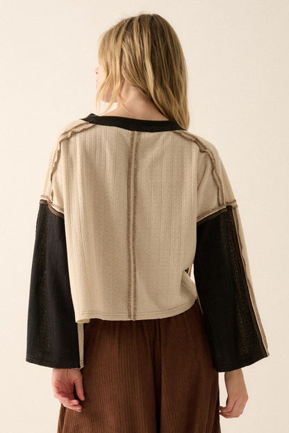 Toffee Twist Colorblock Top