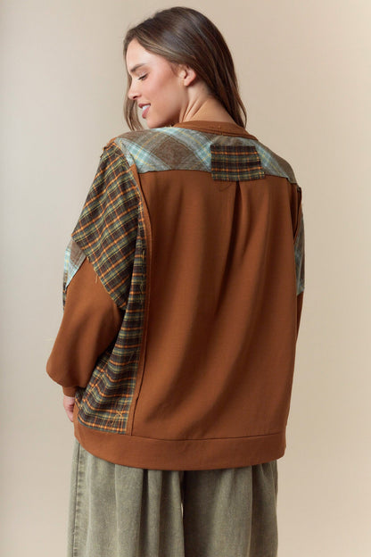 Pumpkin Spice Vintage Flannel Henley