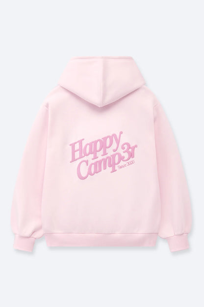 Ribboned Hydrangeas Zip Up Hoodie Blush Pink