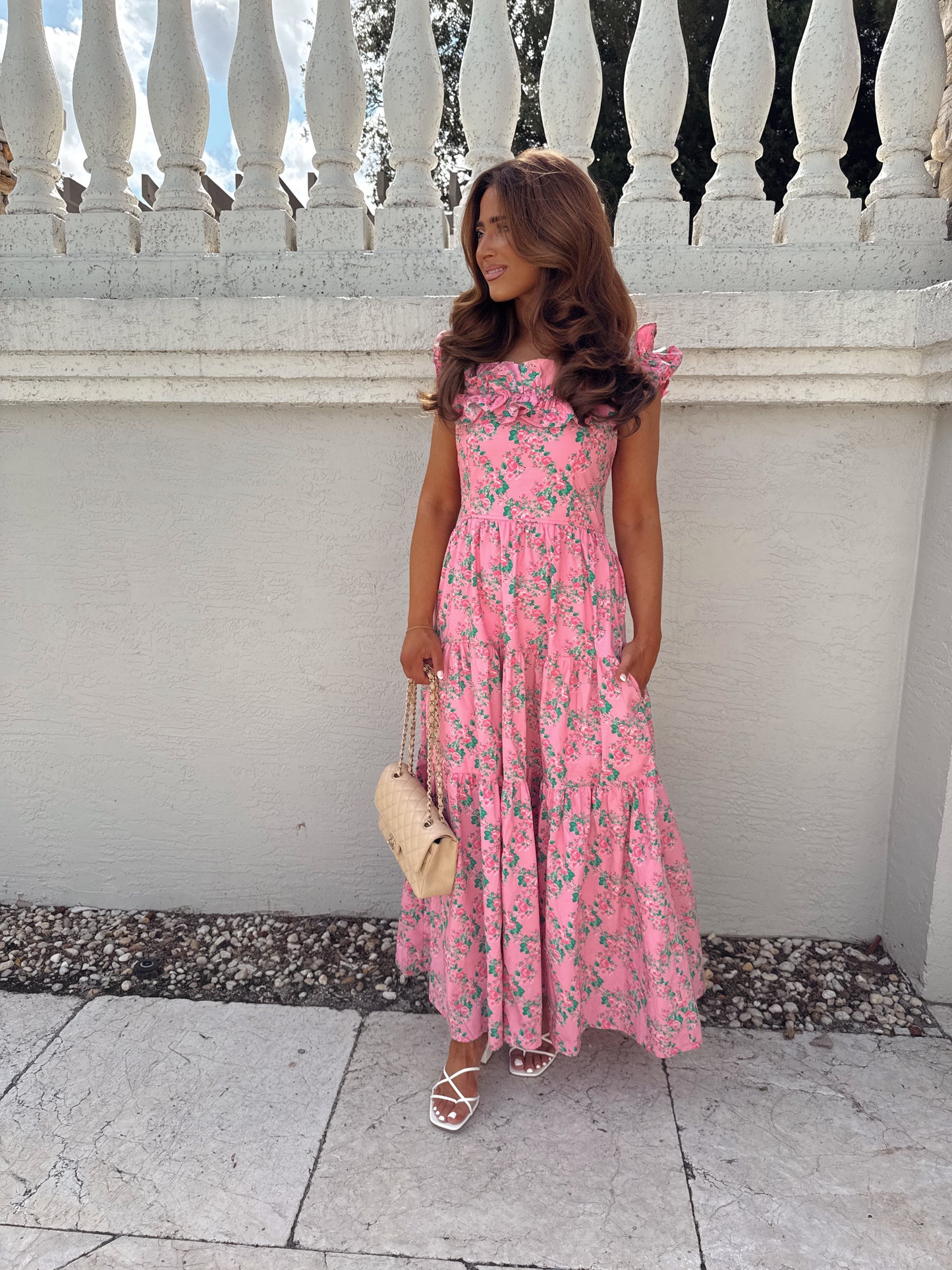 Palm Beach Elegance Ruffled Dress