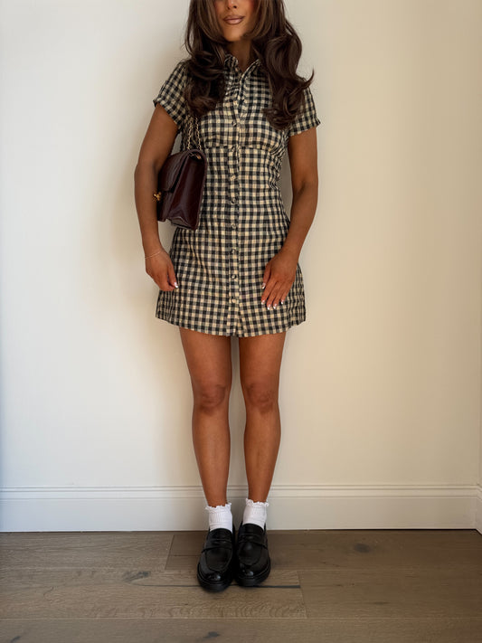 Let’s Go To The Orchard Gingham Mini Dress