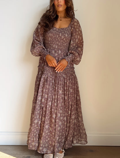 Mocha Teacup Midi Dress