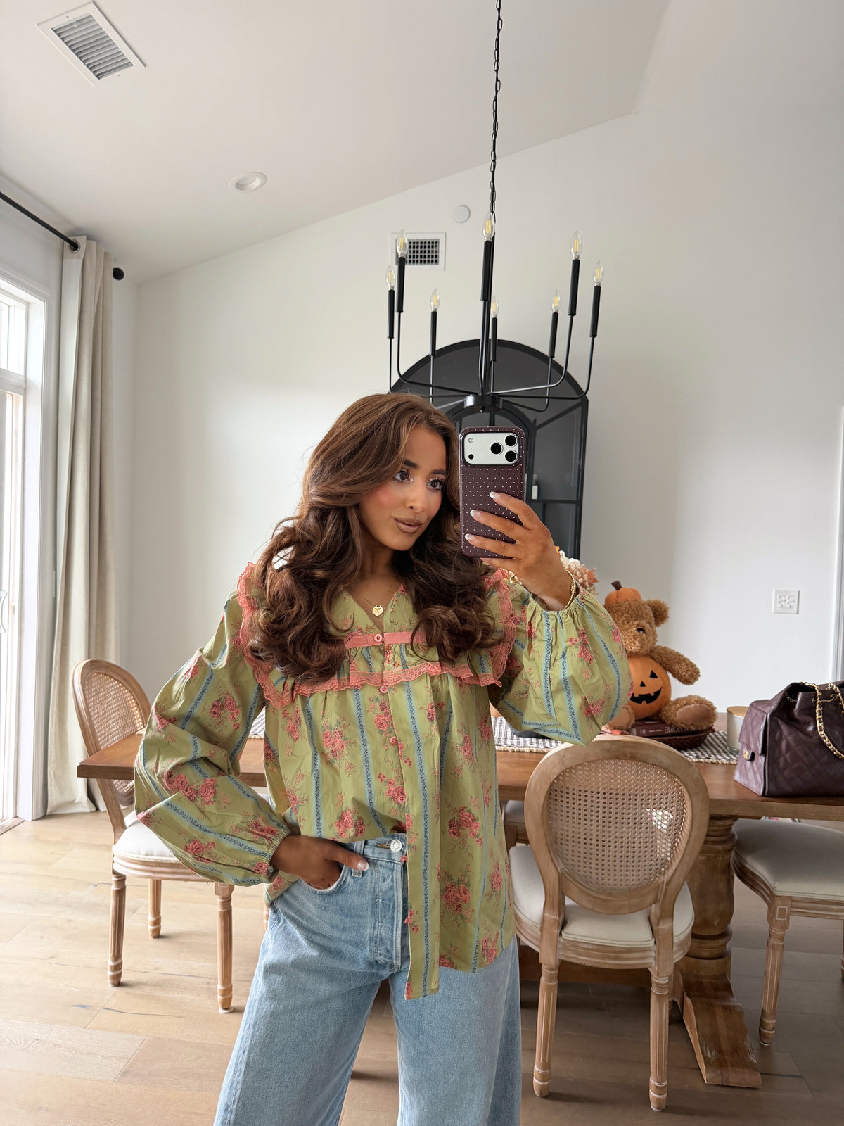 Shabby Chic Wildflower Top (Kiwi)
