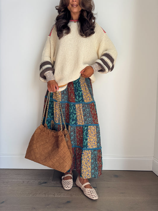 Chestnut Patchwork Skirt