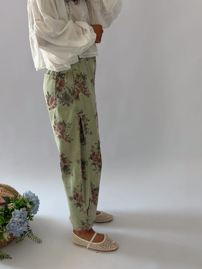 Pistachio Rose Vintage Jeans