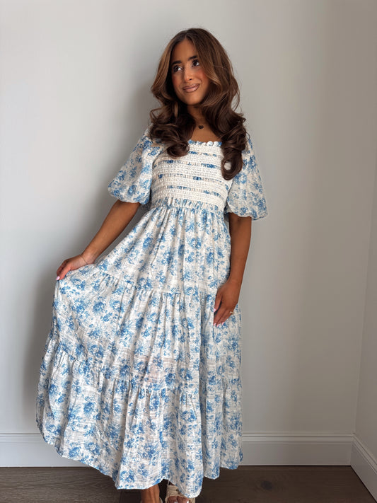 Bloom & Buttercream Puff Sleeve Midi